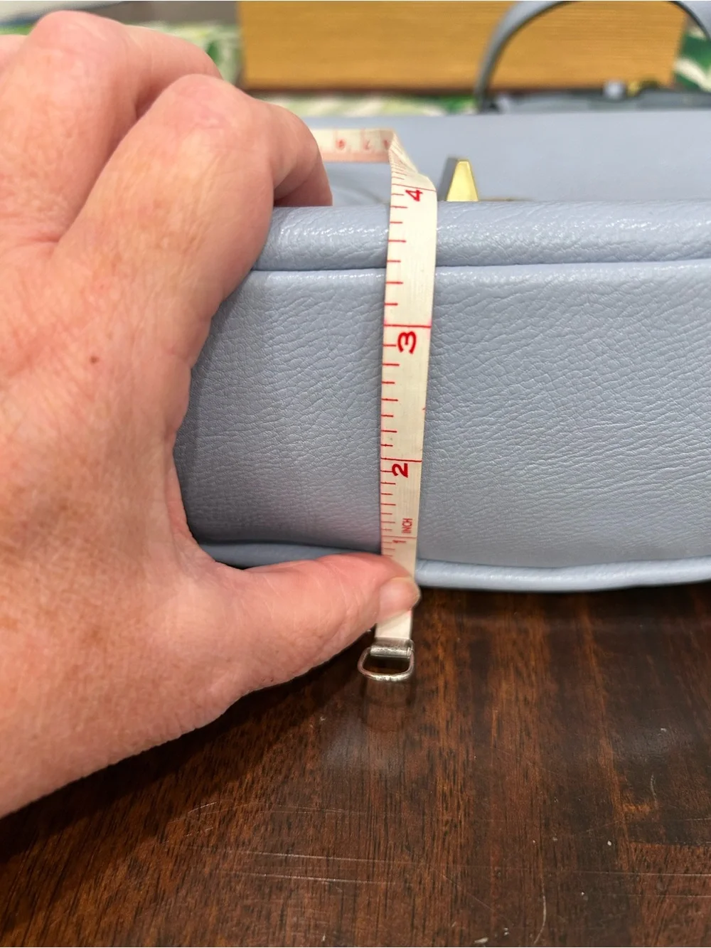 Merona Light Gray/ Blue Structured Top-Handle Crossbody Bag